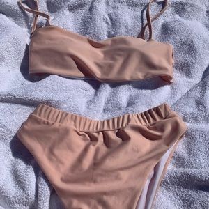 blush pink swimsuit set